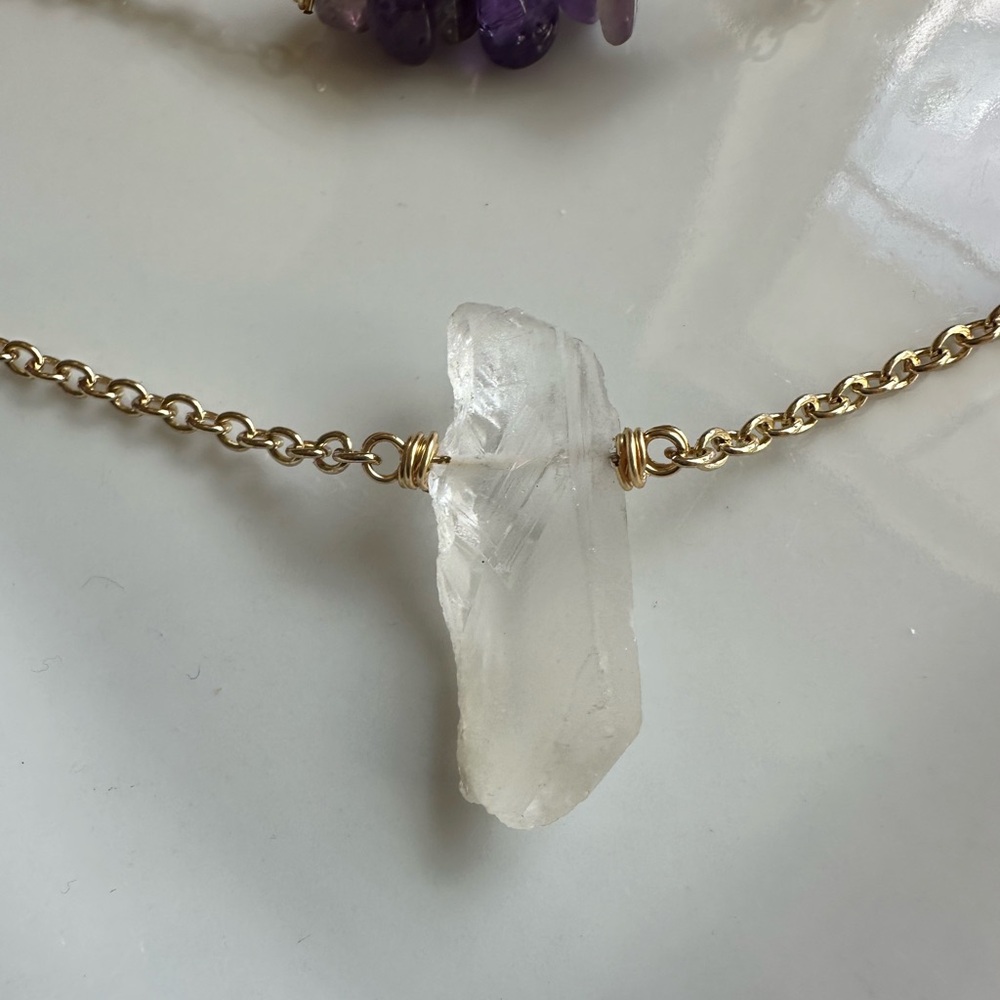 Quartz point and Amethyst Necklace Set - Picture 2 of 6